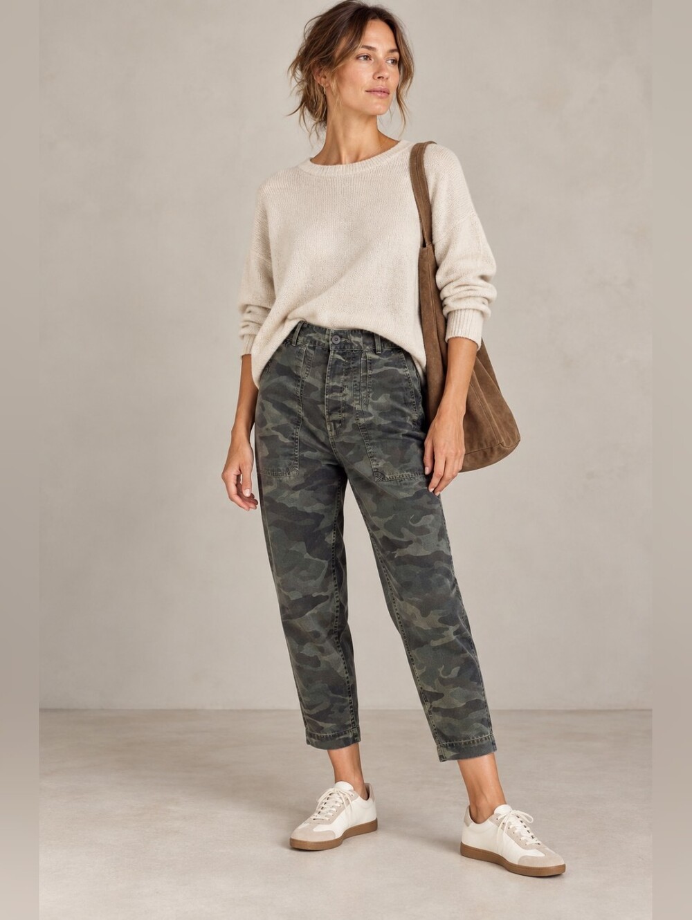 SUNDRY Murphy Distressed Mineral Wash Camo Ankle Pants Size 27